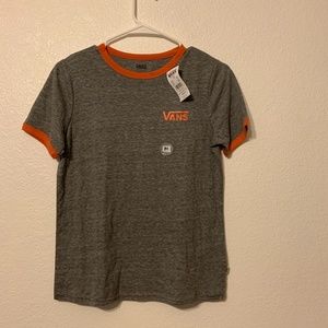 Women's Grey and orange VANS t-shirt